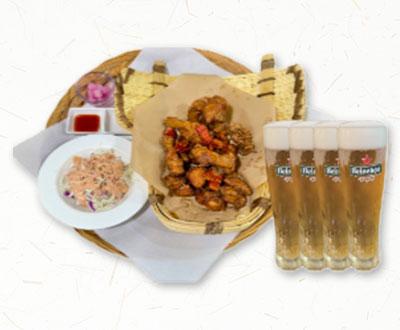 가마솥 통닭 & 생맥주 4잔 이미지